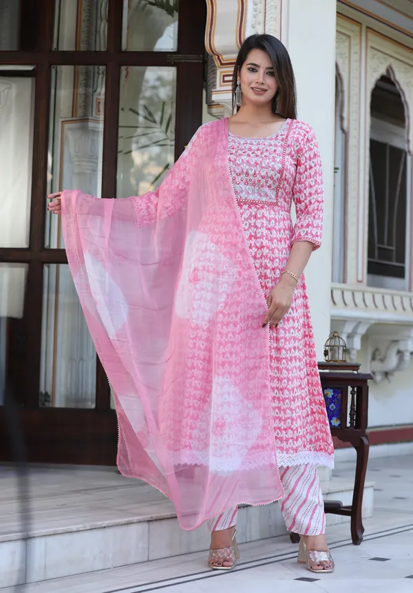 Pink_Anarkali_Rayon_Printd_Embroiderd_Kurta_With_Pant_And_Dupatta_Women_And_Girls