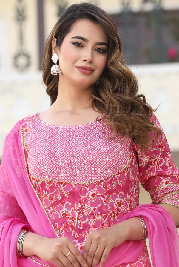 Pink_Anarkali_Rayon_Printd_Embroiderd_Kurta_With_Pant_And_Dupatta_Women_And_Girls