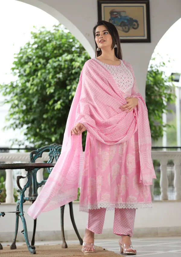 Pink_Anarkali_Cotton_Printed_Embroidered_Kurta_With_Pant_And_Dupatta_For_Women