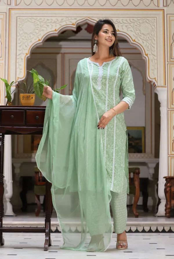Green_Straight_Rayon_Printed_Kurta_With_Pant_And_Dupatta_Women_And_Girls