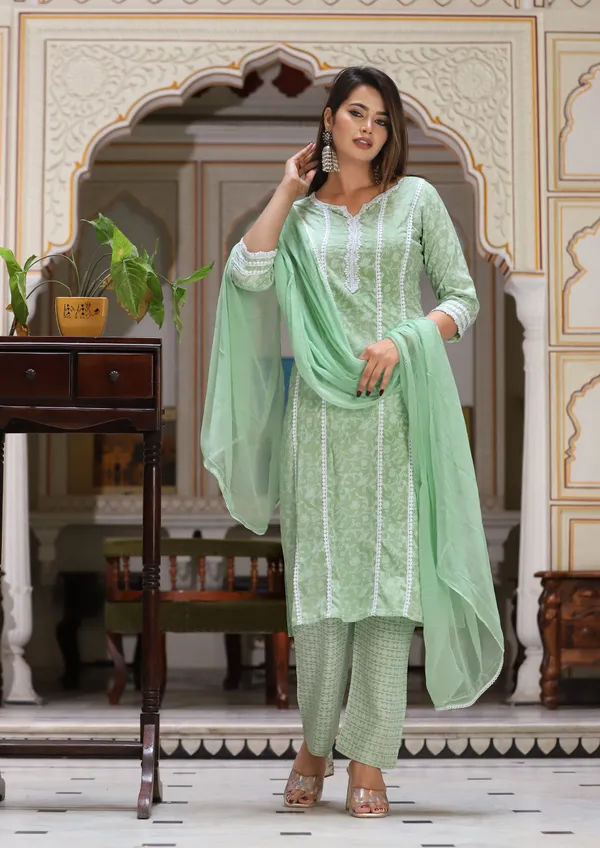 Green_Straight_Rayon_Printed_Kurta_With_Pant_And_Dupatta_Women_And_Girls