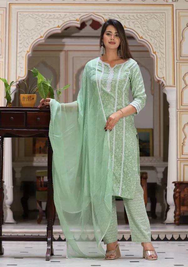 Green_Straight_Rayon_Printed_Kurta_With_Pant_And_Dupatta_Women_And_Girls