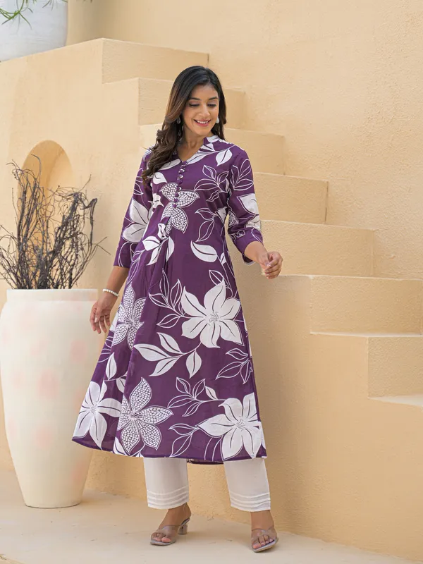 Purple_Aline_Cotton_Printed_Kurta_With_Pant_And_Dupatta_Women_And_Girls