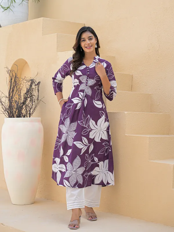 Purple_Aline_Cotton_Printed_Kurta_With_Pant_And_Dupatta_Women_And_Girls