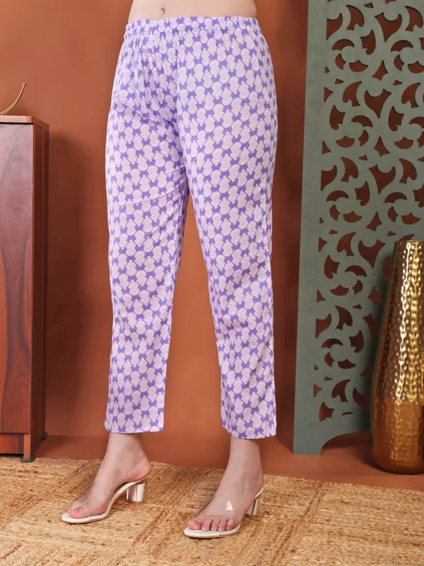 Purple_Anarkali_Cotton_Printed_Self_Design_Kurta_With_Pant_And_Dupatta_Women_And_Girls