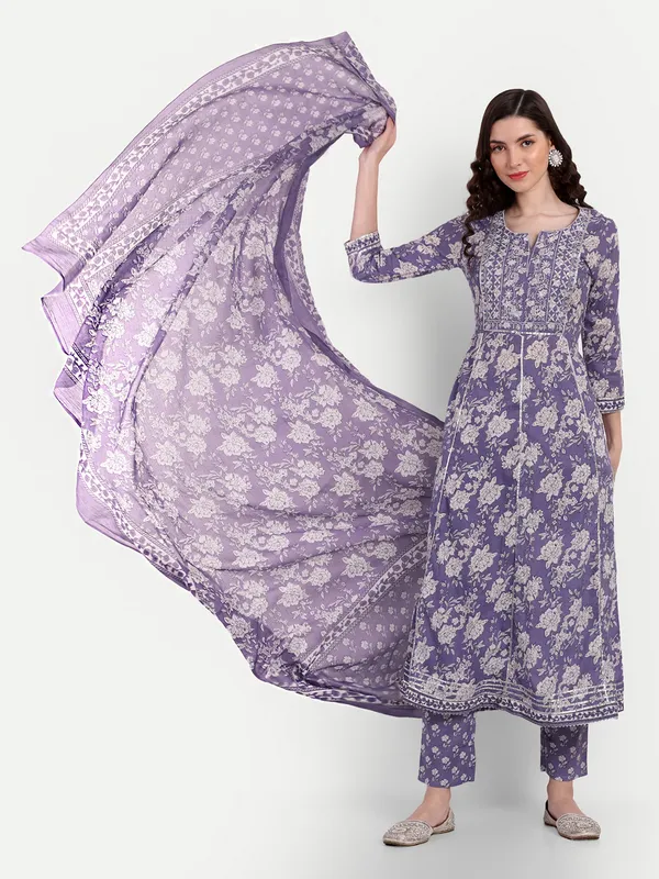 Purple_Anarkali_Cotton_Printed_Embroidered_Kurta_With_Pant_And_Dupatta_For_Women