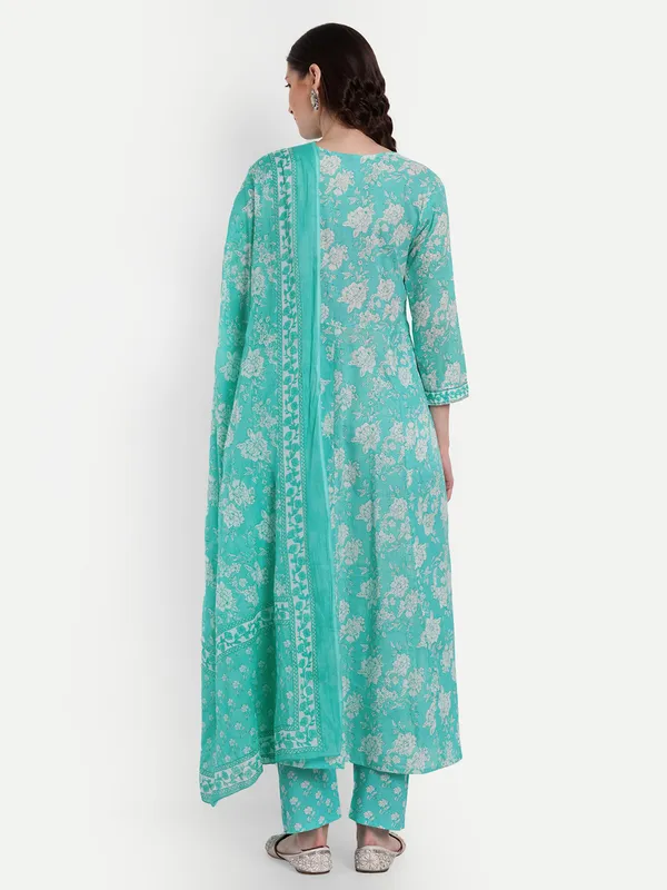 Aqua_Anarkali_Cotton_Printed_Embroidered_Kurta_With_Pant_And_Dupatta_For_Women
