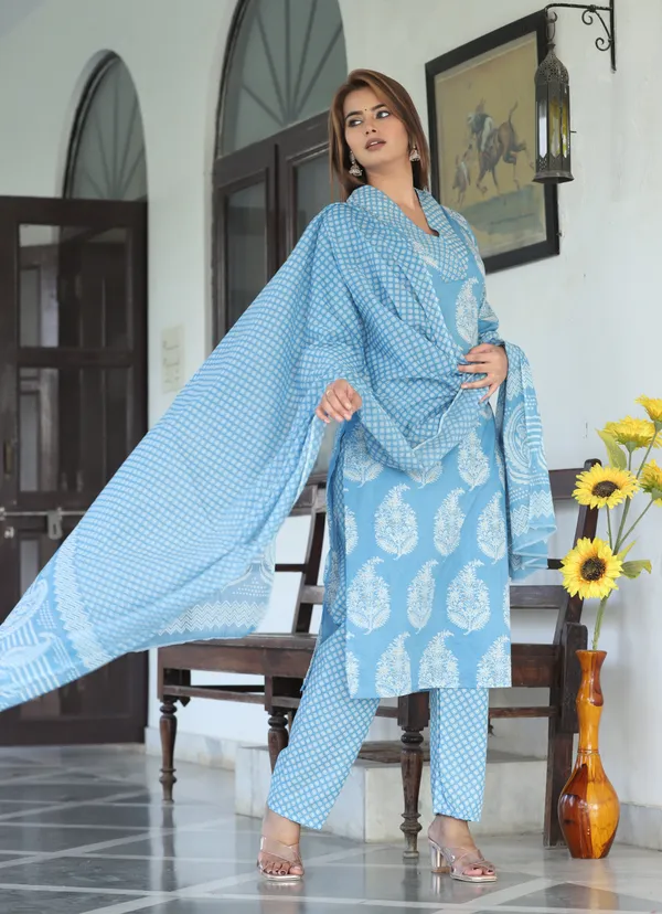 Aqua_Straight_Cotton_Printed_Kurta_With_Pant_And_Dupatta_For_Women