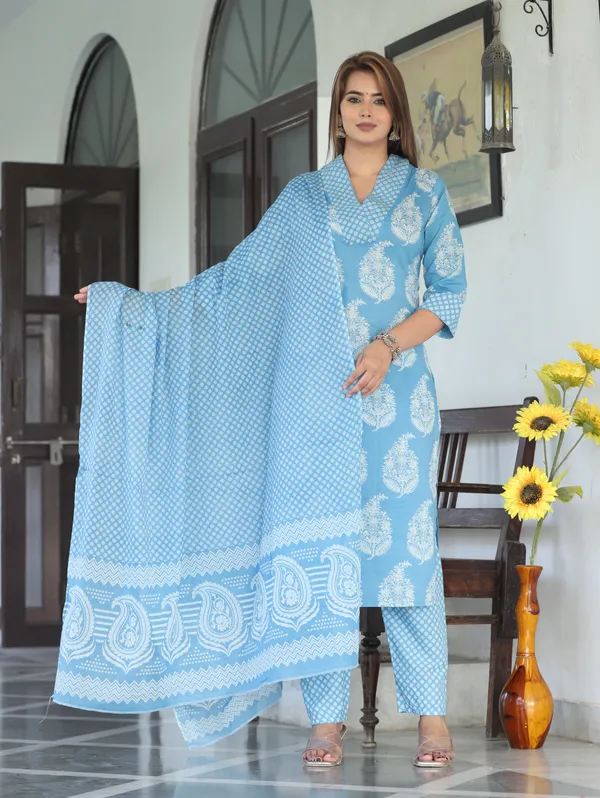 Aqua_Straight_Cotton_Printed_Kurta_With_Pant_And_Dupatta_For_Women