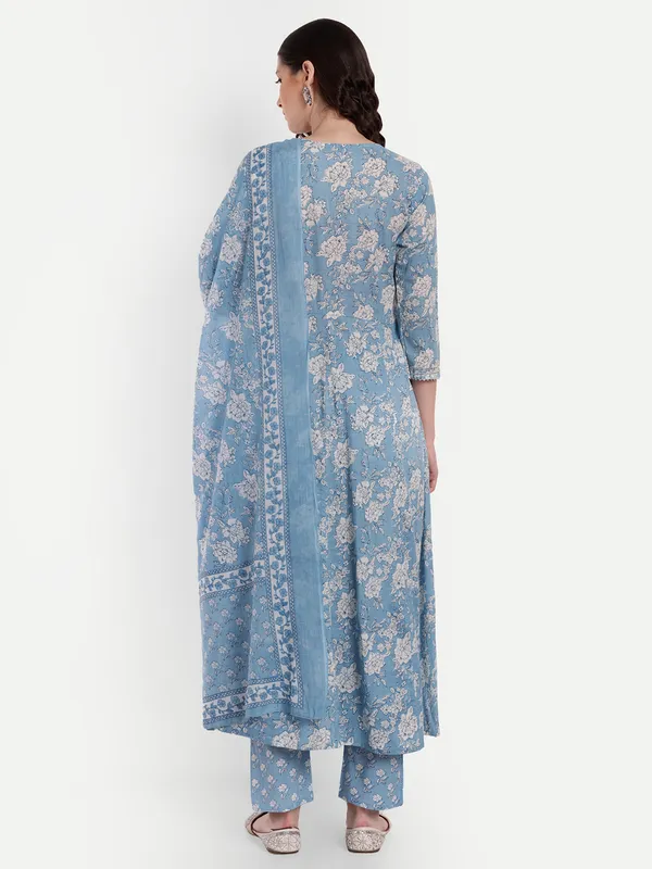 Aqua_Anarkali_Cotton_Printed_Embroidered_Kurta_With_Pant_And_Dupatta_For_Women