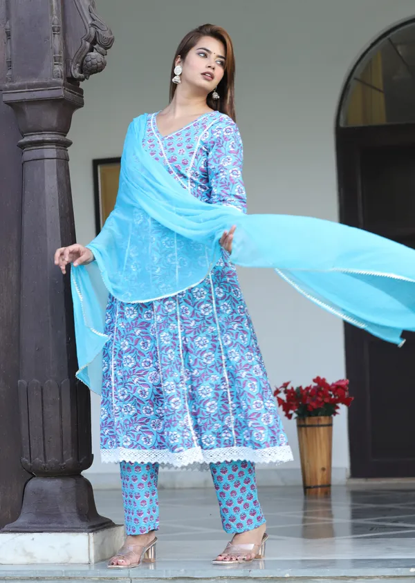 Multicolor_Anarkali_Cotton_Printed_Embroidered_Kurta_With_Pant_And_Dupatta_For_Women