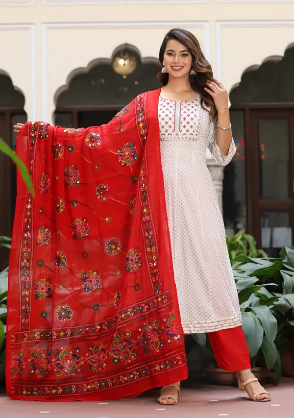 White_Anarkali_Rayon_Printd_Embroiderd_Kurta_With_Pant_And_Dupatta_Women_And_Girls