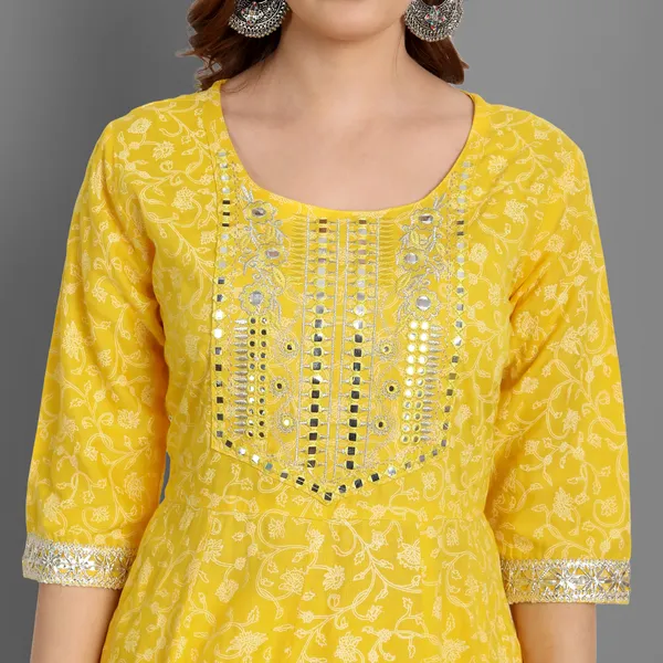Yellow_Anarkali_Rayon_Printed_Embroidered_Kurta_With_Pant_And_Dupatta_For_Women