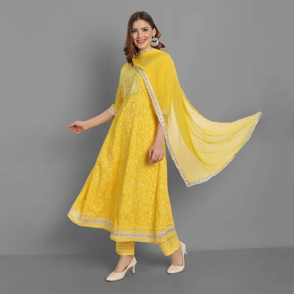 Yellow_Anarkali_Rayon_Printed_Embroidered_Kurta_With_Pant_And_Dupatta_For_Women