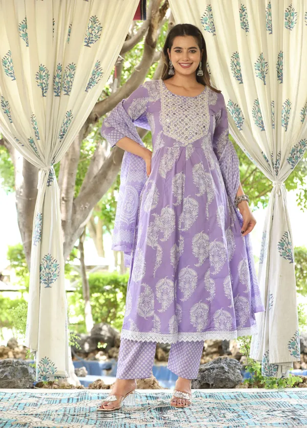 Purple_Anarkali_Cotton_Printed_Kurta_With_Pant_And_Dupatta