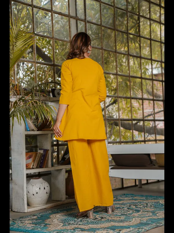 Mustard_Solid_Embellished_Co-Ord_Set_For_Women