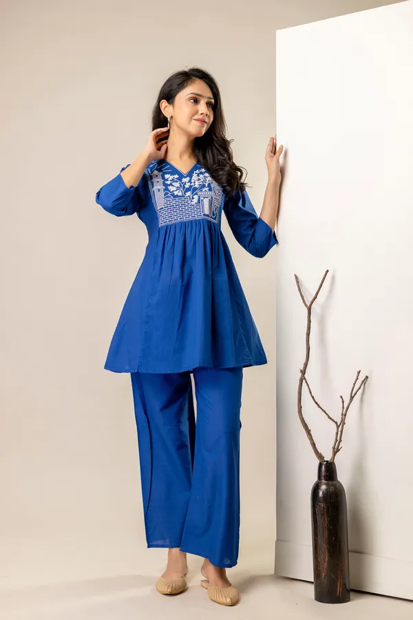 Royal_Blue_Solid_Embellished_Co-Ord_Set_For_Women