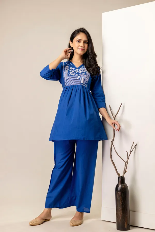 Royal_Blue_Solid_Embellished_Co-Ord_Set_For_Women