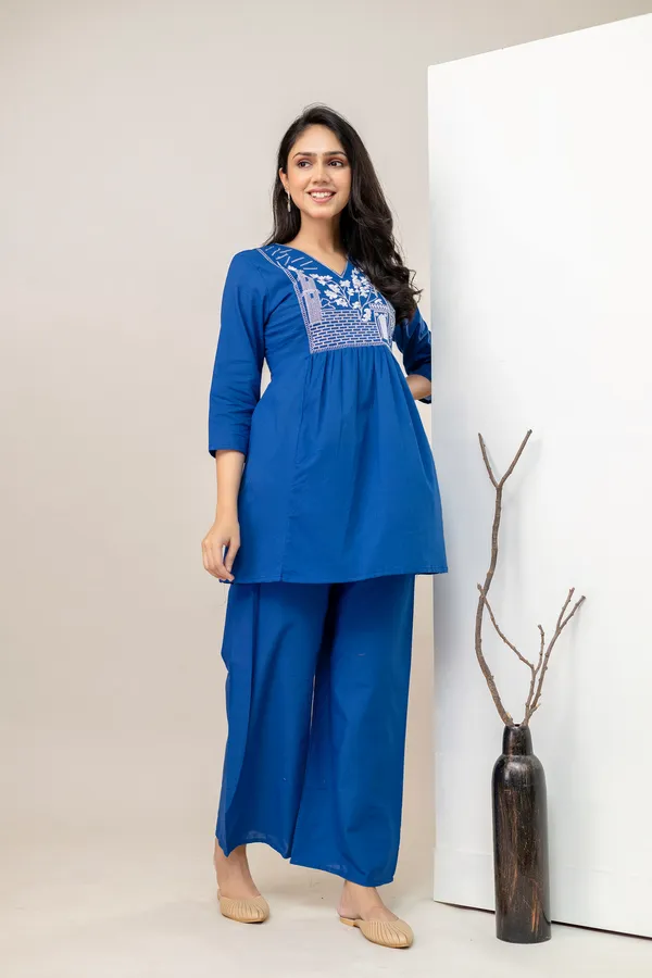 Royal_Blue_Solid_Embellished_Co-Ord_Set_For_Women