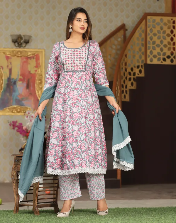 Pink_Anarkali_Cotton_Printed_Embroidered_Kurta_With_Pant_Dupatta