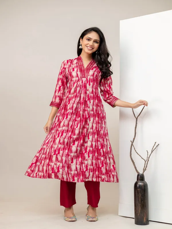 Pink_Aline_Rayon_Printed_Kurta_With_Pant_And_Dupatta_Women_And_Girls