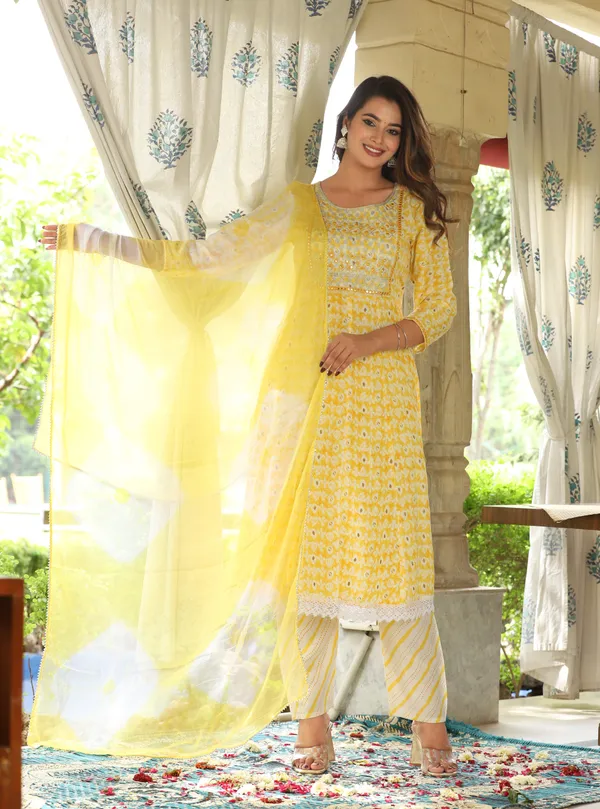 Yellow_Anarkali_Rayon_Printed_Embroidered_Kurta_With_Pant_Dupatta