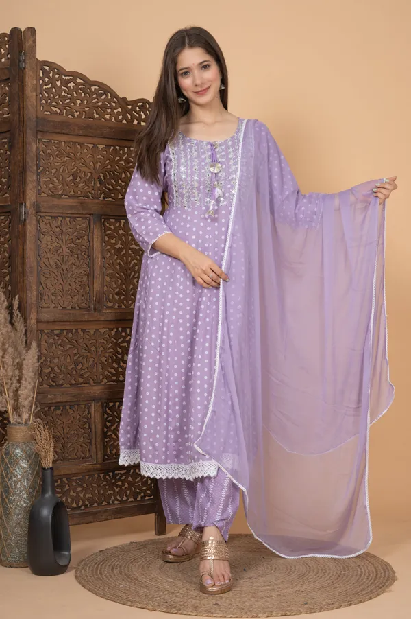 Lavender_Anarkali_Rayon_Printed_Embroidered_Kurta_With_Pant_And_Dupatta_For_Women
