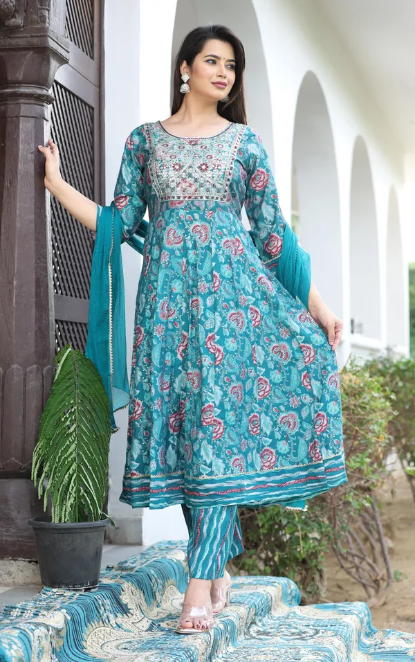 Multicolor_Anarkali_Rayon_Printed_Embroidered_Kurta_With_Pant_And_Dupatta_For_Women