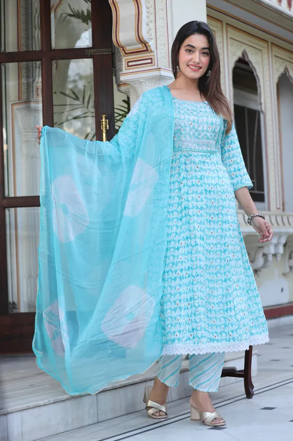 Aqua_Anarkali_Rayon_Printd_Embroiderd_Kurta_With_Pant_And_Dupatta_Women_And_Girls