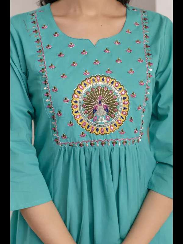 Sky_Blue_Solid_Embellished_Co-Ord_Set_For_Women