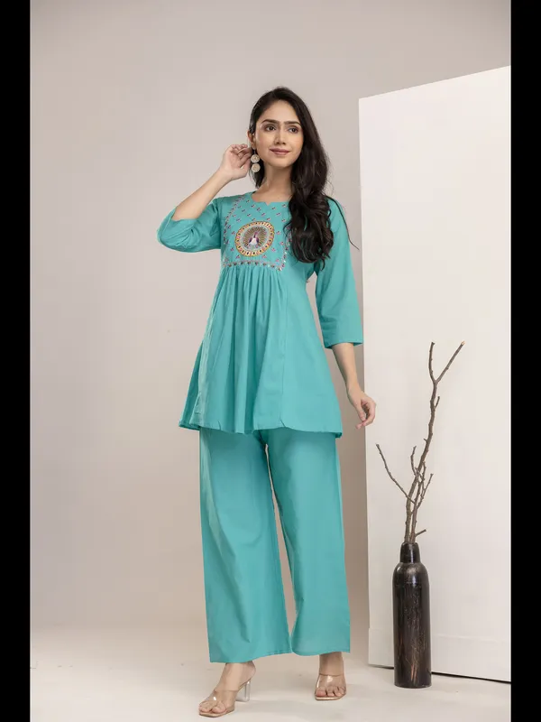 Sky_Blue_Solid_Embellished_Co-Ord_Set_For_Women