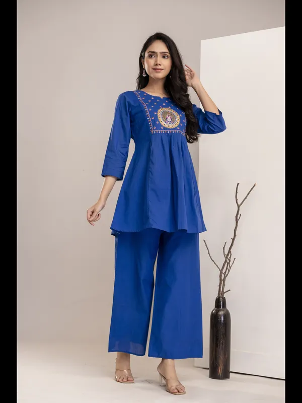 Blue_Solid_Embellished_Co-Ord_Set_For_Women