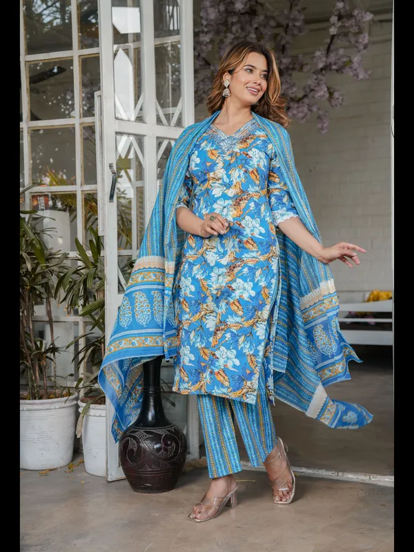 Blue_Straight_Cotton_Printed_Kurta_With_Pant_And_Dupatta