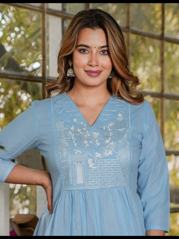 Sky_Blue_Solid_Embellished_Co-Ord_Set_For_Women