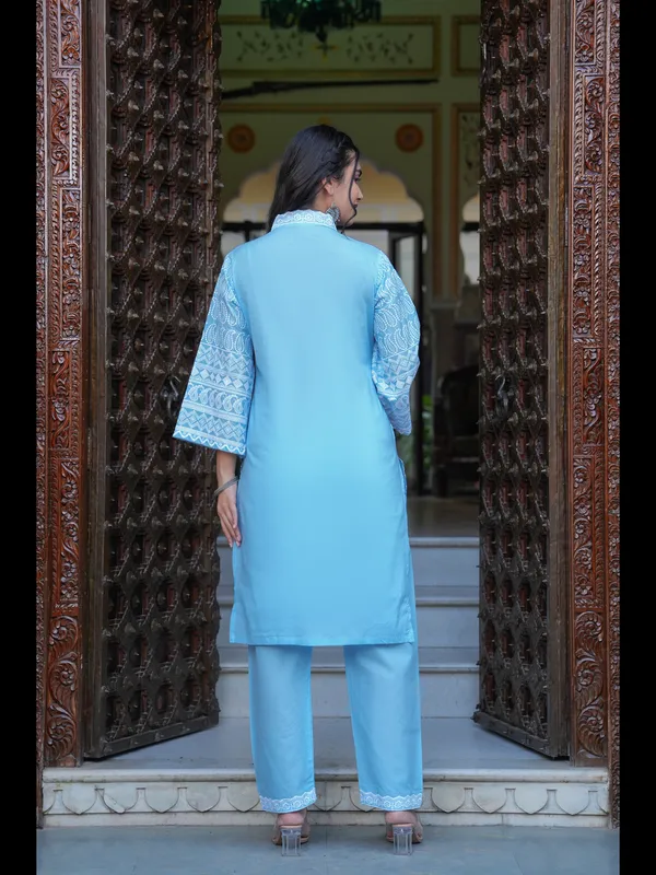 Blue_Printed_Straight_Pure_Cotton_Kurta_With_Pant