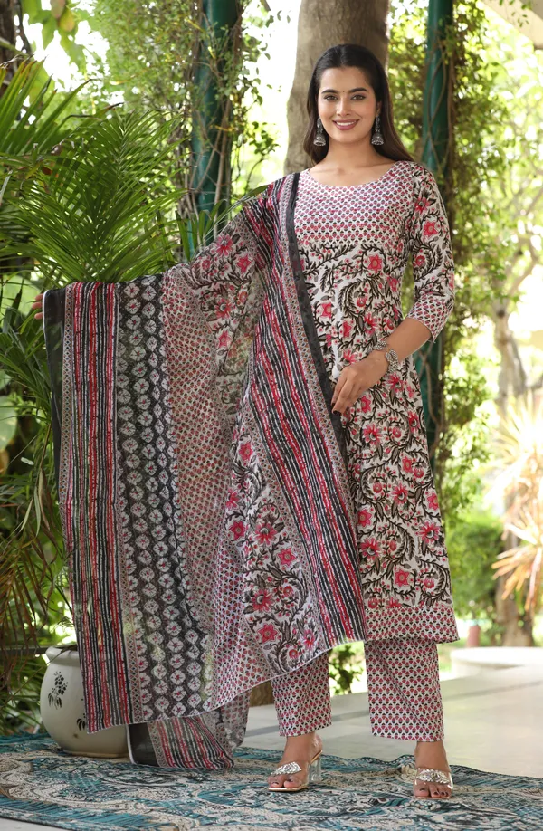 Multicolor_Anarkali_Cotton_Printed_Kurta_With_Pant_And_Dupatta