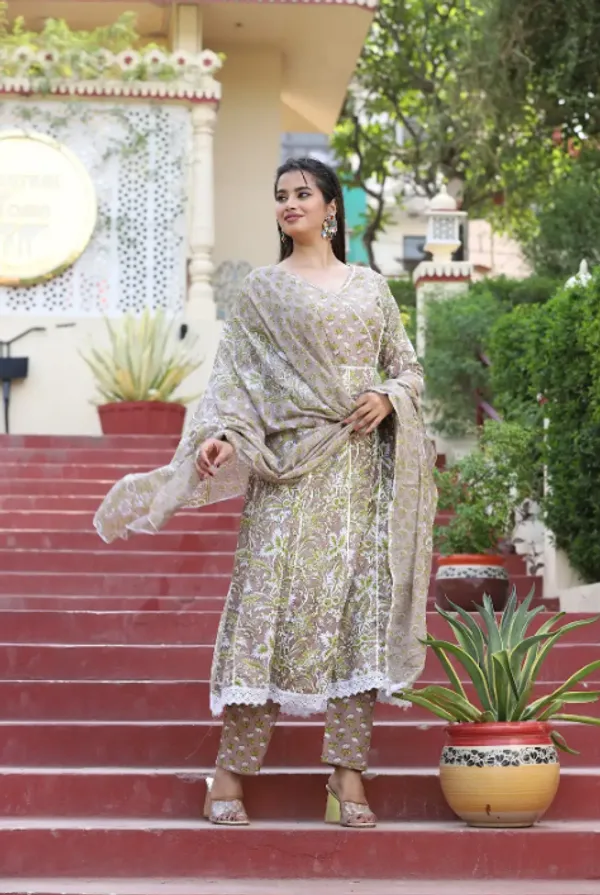 Green_Anarkali_Cotton_Printed_Embroidered_Kurta_With_Pant_Dupatta