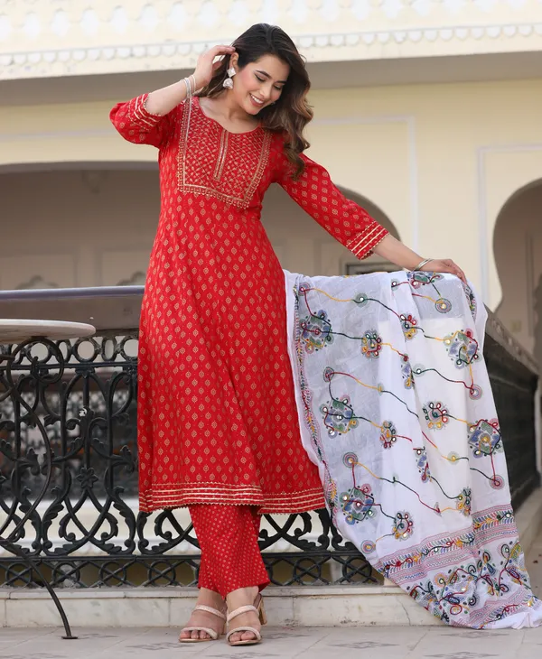 Red_Anarkali_Rayon_Printd_Embroiderd_Kurta_With_Pant_And_Dupatta_Women_And_Girls