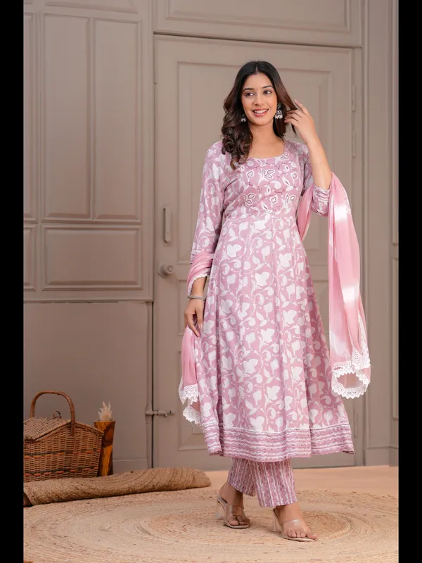 Pink_Printed_Anarkali_Rayon_Kurta_With_Pant_And_Dupatta