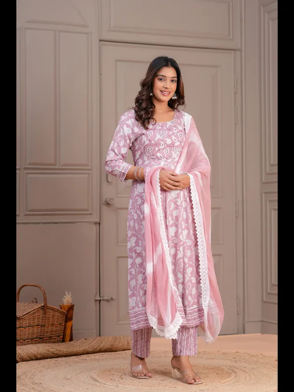 Pink_Printed_Anarkali_Rayon_Kurta_With_Pant_And_Dupatta