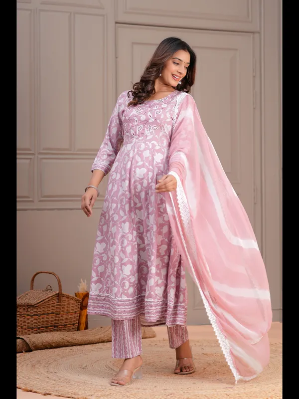 Pink_Printed_Anarkali_Rayon_Kurta_With_Pant_And_Dupatta