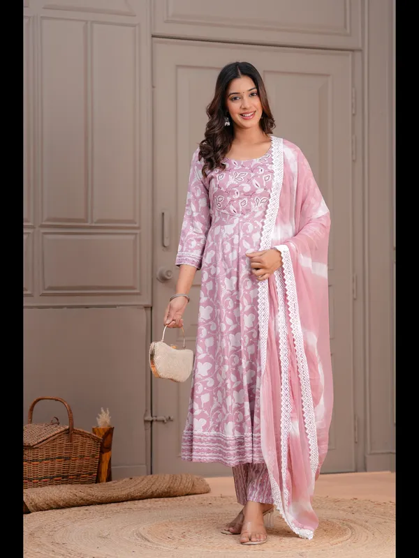 Pink_Printed_Anarkali_Rayon_Kurta_With_Pant_And_Dupatta