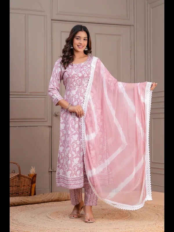 Pink_Printed_Anarkali_Rayon_Kurta_With_Pant_And_Dupatta