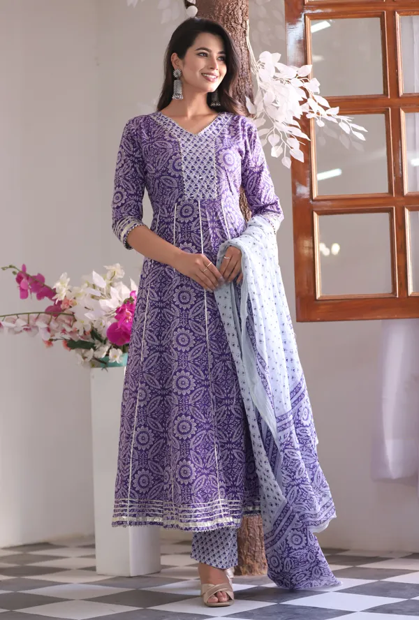 Purple_Anarkali_Cotton_Printed_Embroidered_Kurta_With_Pant_Dupatta