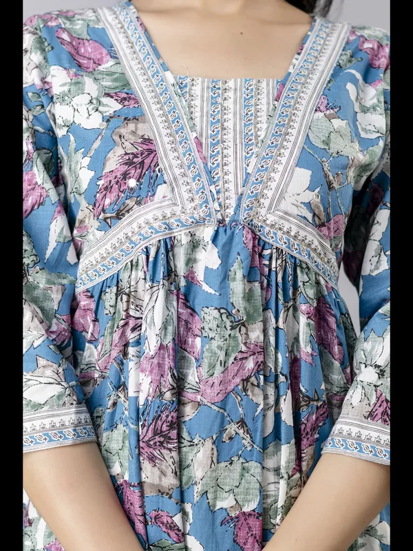 Blue_Alia_Cut_Cotton_Printed_Kurta_With_Pant_And_Dupatta