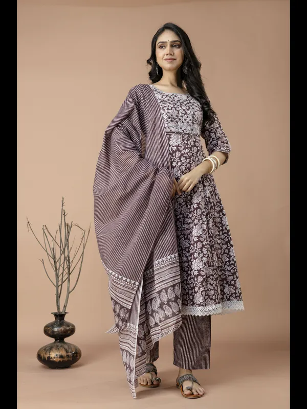 Brown_Alia_Cut_Cotton_Printed_Kurta_With_Pant_And_Dupatta