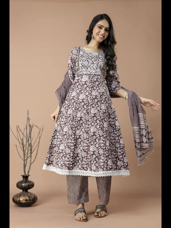 Brown_Alia_Cut_Cotton_Printed_Kurta_With_Pant_And_Dupatta
