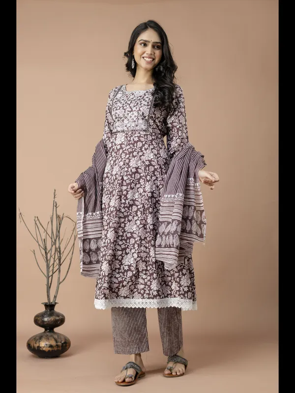 Brown_Alia_Cut_Cotton_Printed_Kurta_With_Pant_And_Dupatta