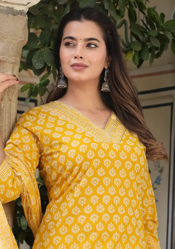 Yellow_Straight_Cotton_Printed_Kurta_With_Pant_And_Dupatta