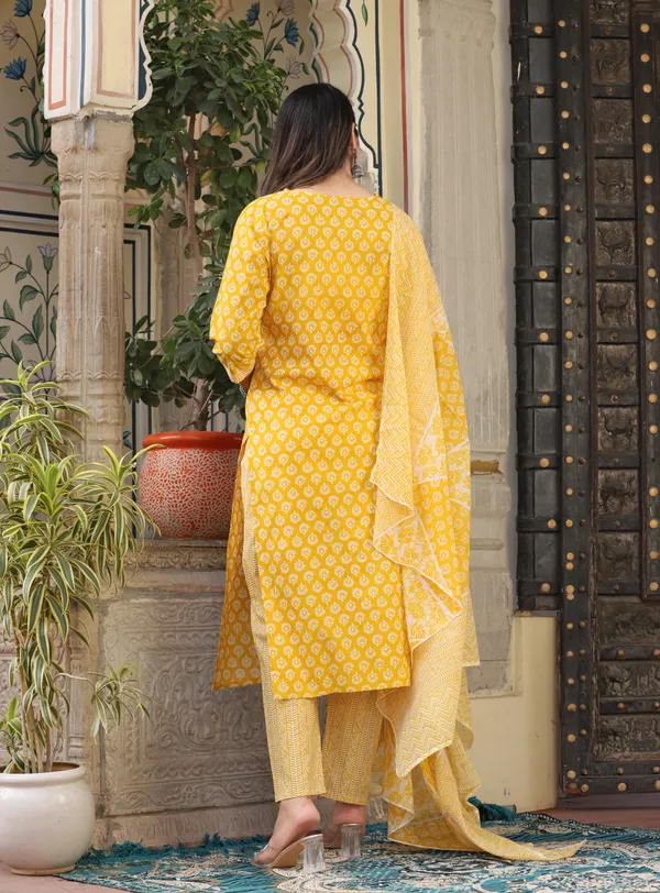 Yellow_Straight_Cotton_Printed_Kurta_With_Pant_And_Dupatta